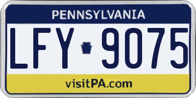 PA license plate LFY9075