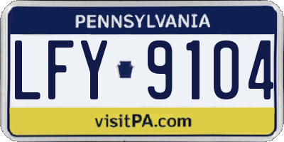 PA license plate LFY9104