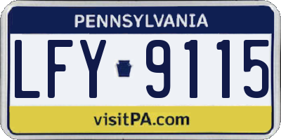 PA license plate LFY9115