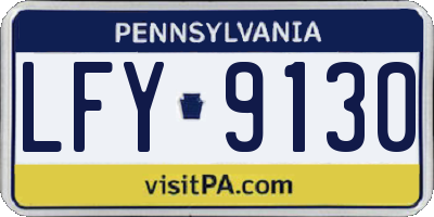 PA license plate LFY9130