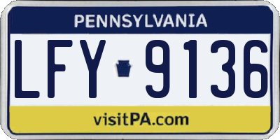 PA license plate LFY9136