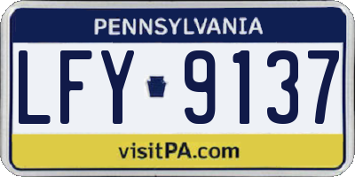 PA license plate LFY9137