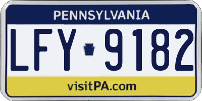 PA license plate LFY9182