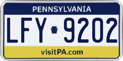 PA license plate LFY9202