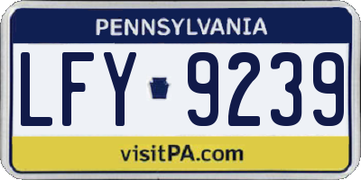 PA license plate LFY9239