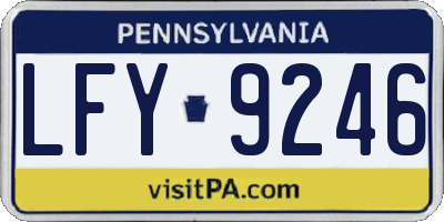 PA license plate LFY9246