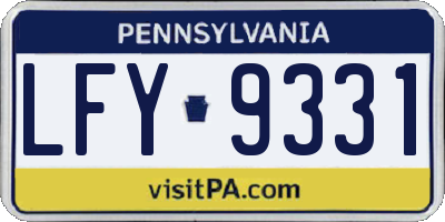 PA license plate LFY9331