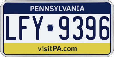 PA license plate LFY9396