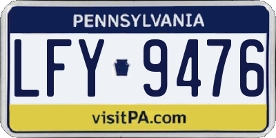 PA license plate LFY9476
