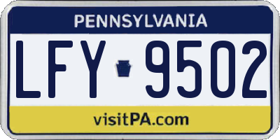 PA license plate LFY9502