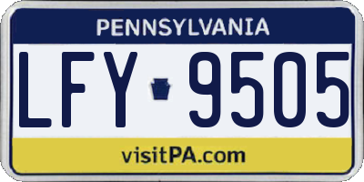 PA license plate LFY9505