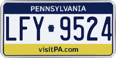 PA license plate LFY9524