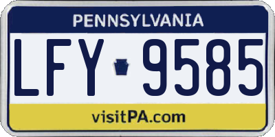 PA license plate LFY9585