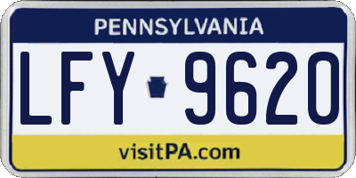 PA license plate LFY9620