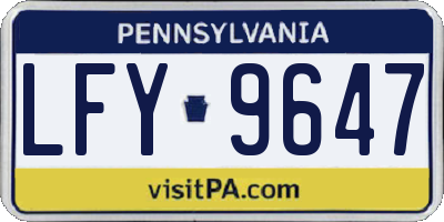 PA license plate LFY9647