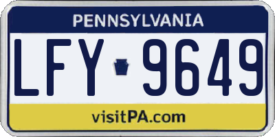 PA license plate LFY9649