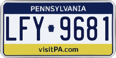 PA license plate LFY9681