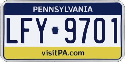 PA license plate LFY9701