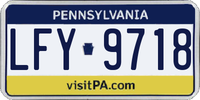 PA license plate LFY9718