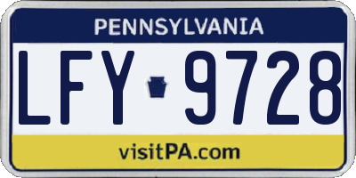 PA license plate LFY9728