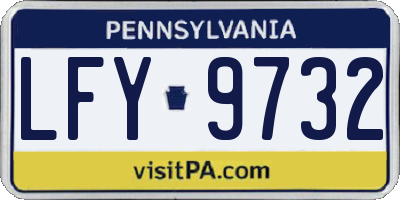 PA license plate LFY9732