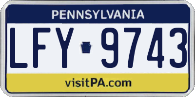 PA license plate LFY9743