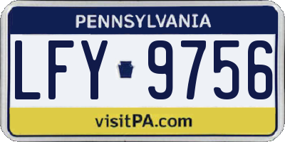PA license plate LFY9756