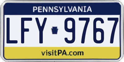 PA license plate LFY9767