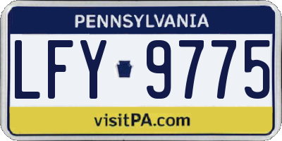 PA license plate LFY9775