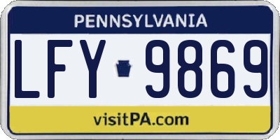 PA license plate LFY9869