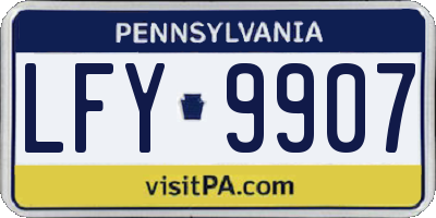 PA license plate LFY9907
