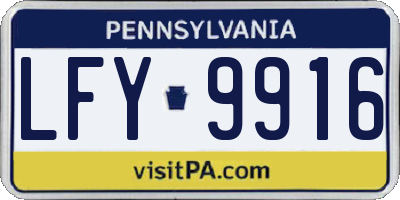 PA license plate LFY9916