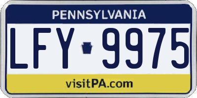 PA license plate LFY9975