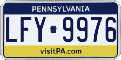 PA license plate LFY9976
