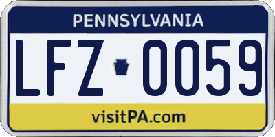 PA license plate LFZ0059