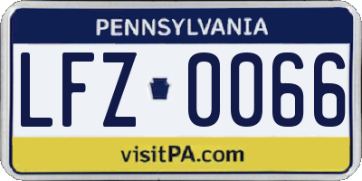 PA license plate LFZ0066