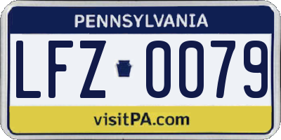PA license plate LFZ0079