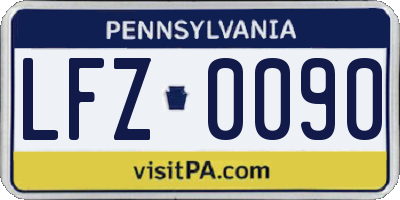 PA license plate LFZ0090
