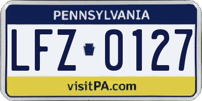 PA license plate LFZ0127