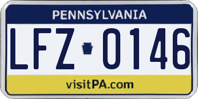 PA license plate LFZ0146