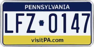 PA license plate LFZ0147