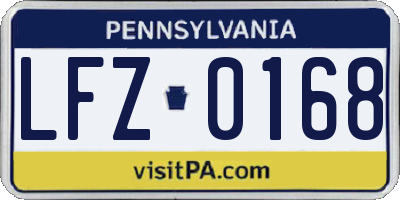 PA license plate LFZ0168