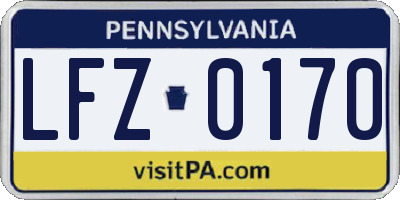 PA license plate LFZ0170