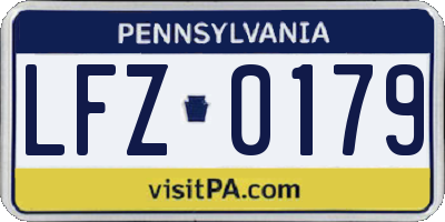 PA license plate LFZ0179
