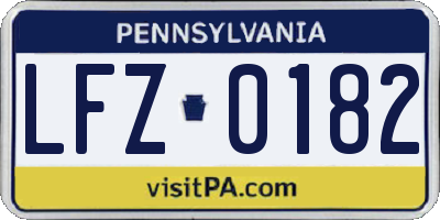 PA license plate LFZ0182