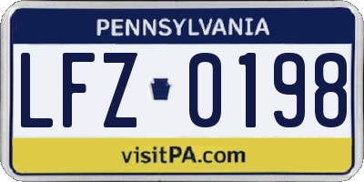 PA license plate LFZ0198