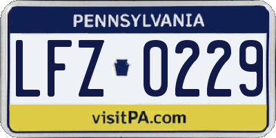 PA license plate LFZ0229
