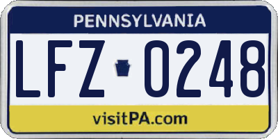 PA license plate LFZ0248