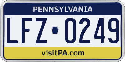 PA license plate LFZ0249