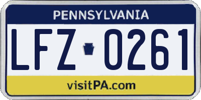 PA license plate LFZ0261